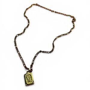 Gold chain necklace with V pendant #jewelry